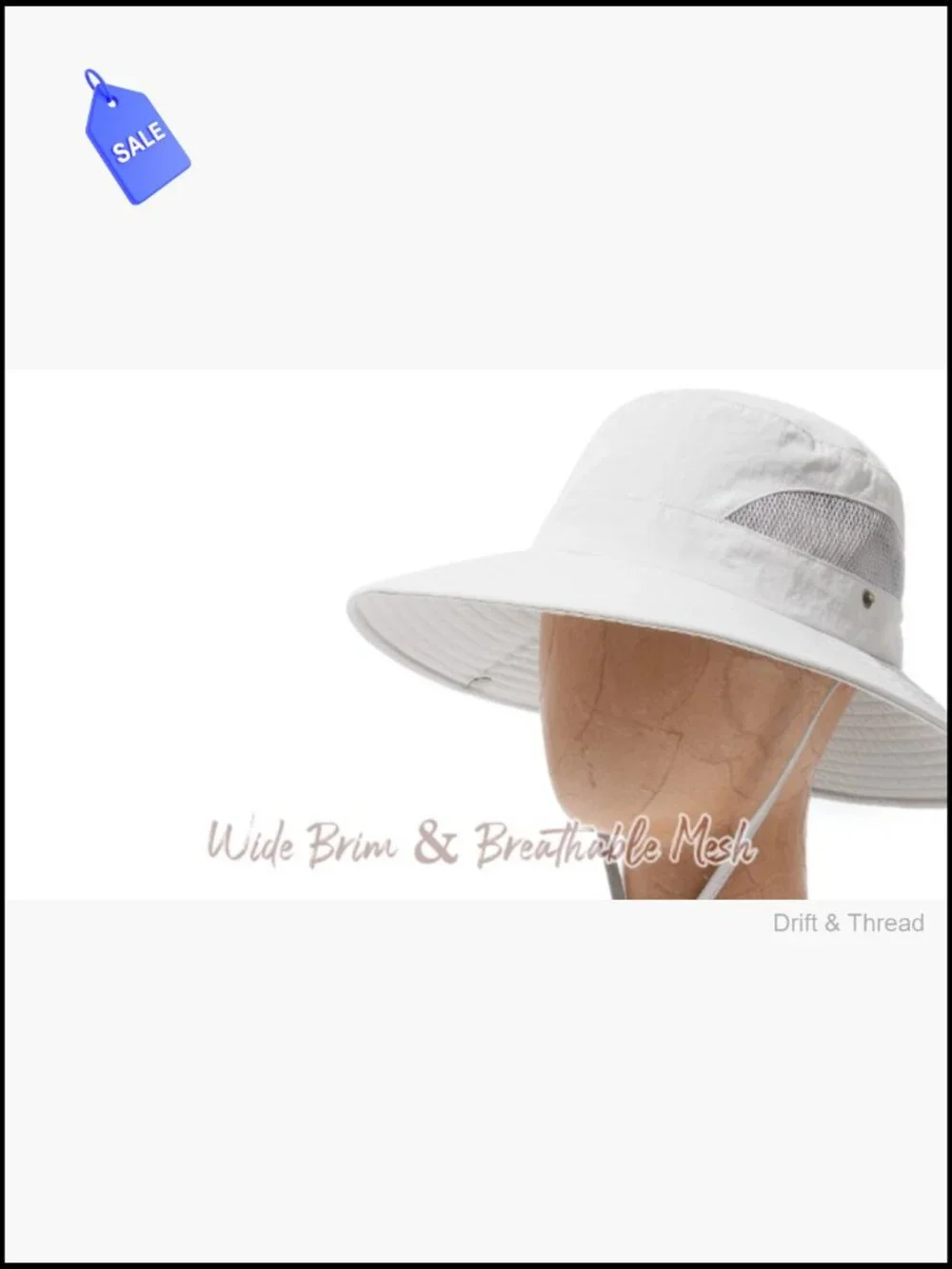 Wide Brim Sun Hat with Ponytail Hole UPF 50+ Foldable Bucket Hat for Hiking